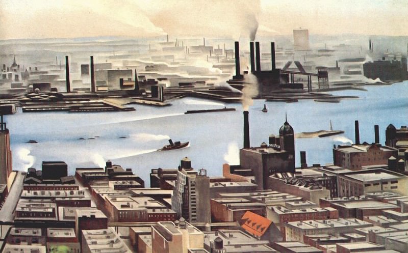 East River From The 30th Story Of The Shelton Hotel 1928. Georgia OKeeeffe