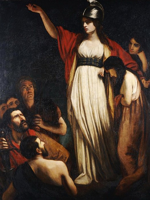 Boadicea haranguing the Britons. John Opie