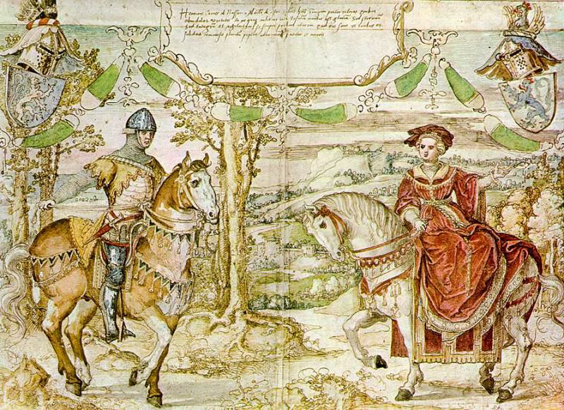 Граф Генрих I Нассаусский со своей невестой. Бернарт ван Орлей