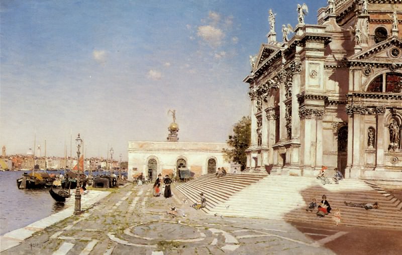 A View Of Santa Maria Della Salute Venice. Martin Rico Y Ortega