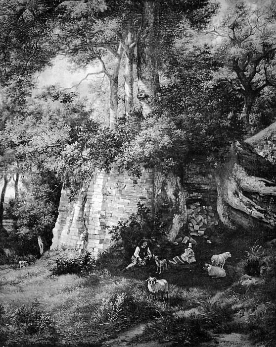 Forest landscape with ruin. Hendrick Ten Oever