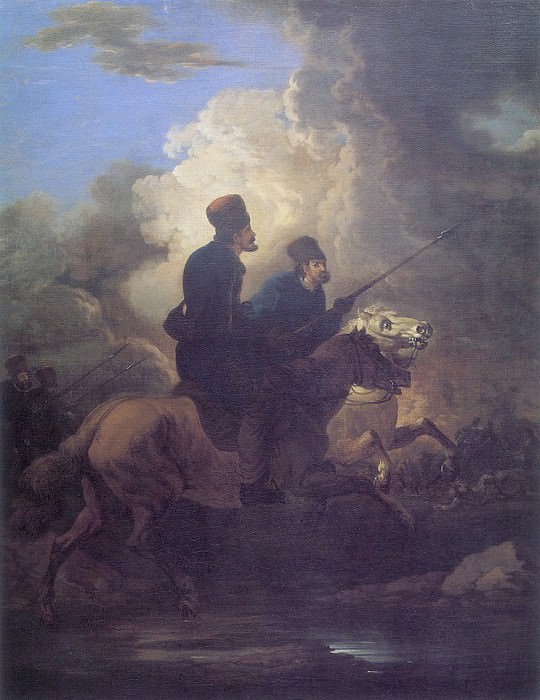 Two Cossacks on Horseback. Aleksander Orlowski