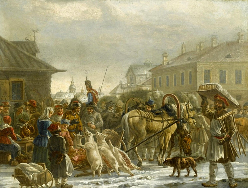 The Hay Market, St. Petersburg. Aleksander Orlowski