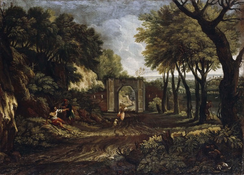 Landscape with a Ruin. Crescenzio Onofri (Manner of)