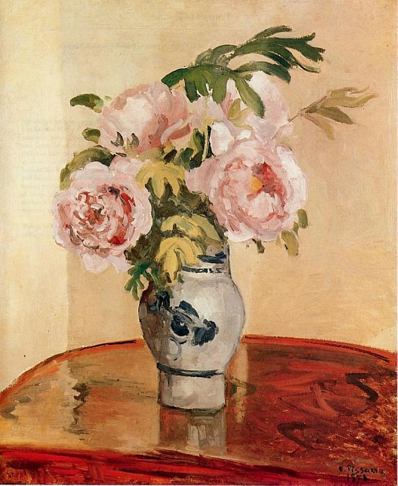 Розовые пионы 1873. Камиль Писсарро