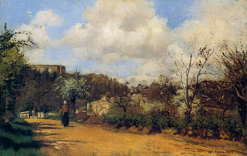 Springtime in Louveciennes. (1869). Camille Pissarro