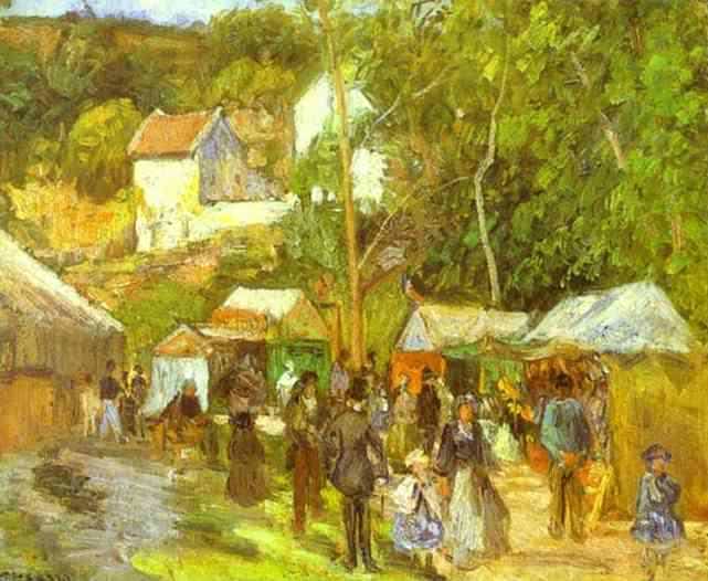 A Fair at lHermitage near Pontoise. (1878). Camille Pissarro