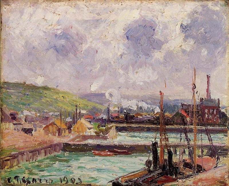 Вид мелких бухт Дюкене и Берриньи в Дьепе (1902). Камиль Писсарро