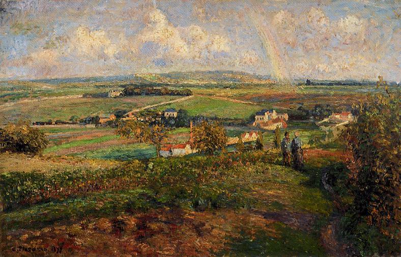 Rainbow, Pontoise. (1877). Camille Pissarro