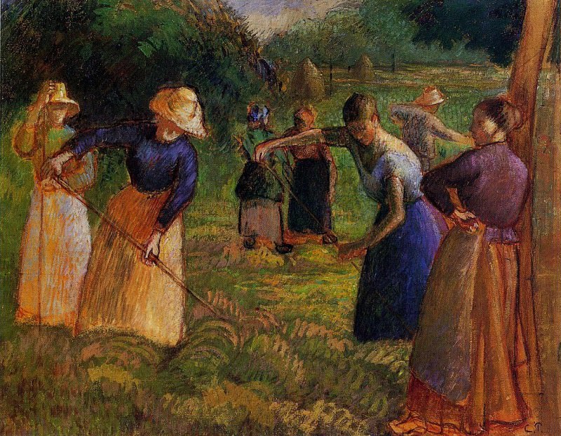 Haymaking in Eragny. (1901). Camille Pissarro