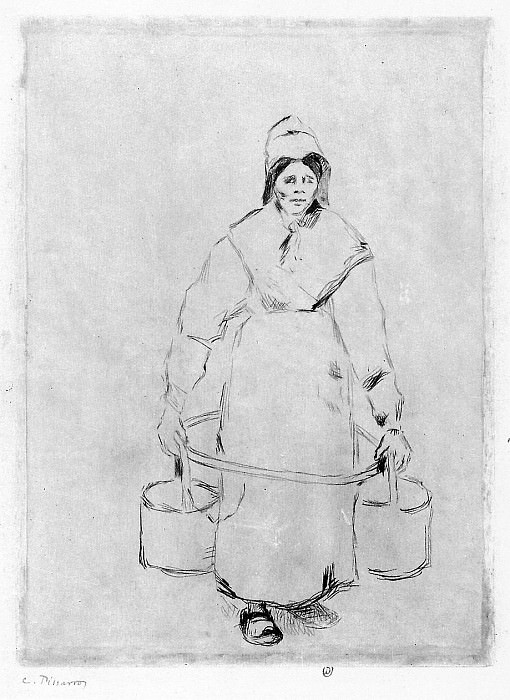 Peasant woman at the well. Camille Pissarro