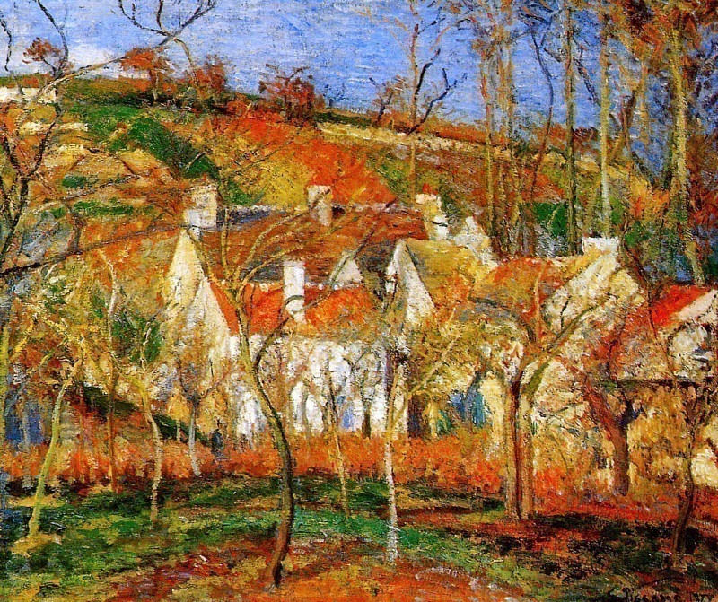 The red roofs. Camille Pissarro