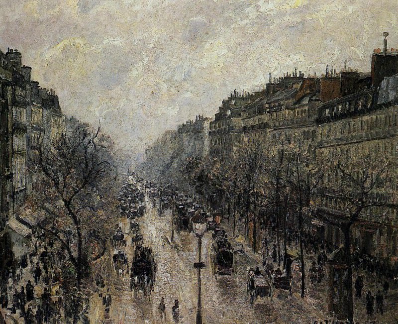 Boulevard Montmartre - Foggy Morning. (1987). Camille Pissarro