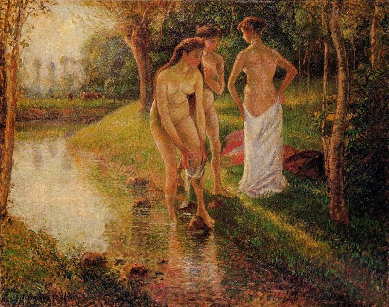 Bathers. (1896). Camille Pissarro