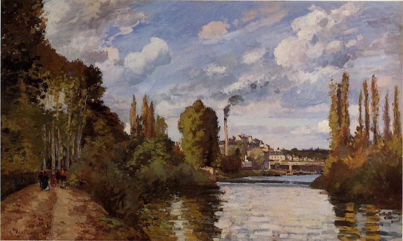 Берега реки в Понтуазе (1872). Камиль Писсарро