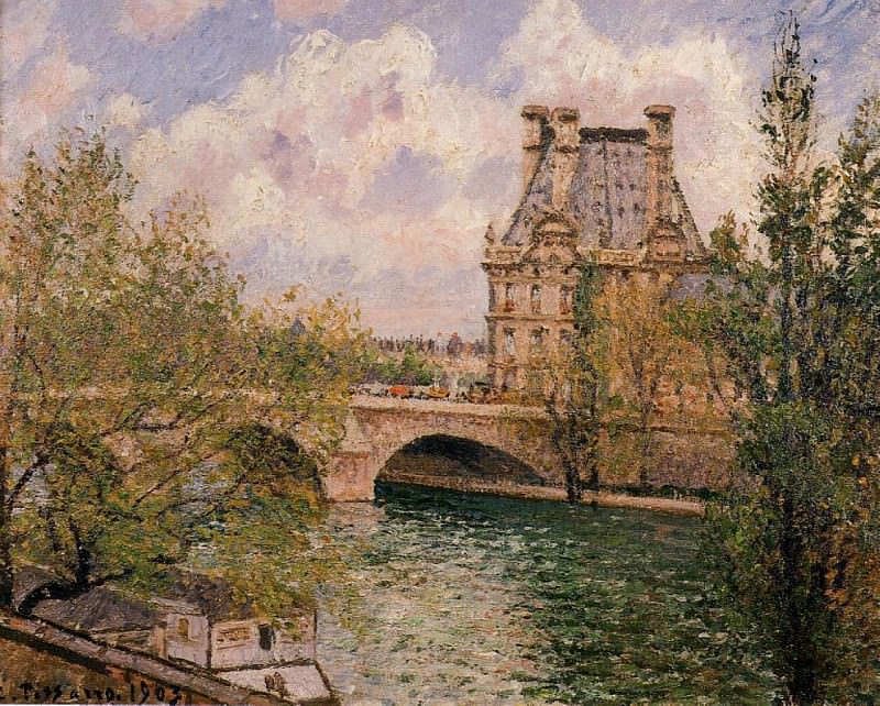 The Pavillion de Flore and the Pont Royal. (1902). Camille Pissarro