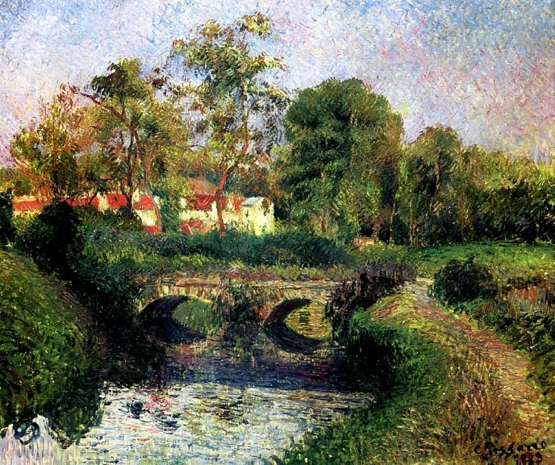 Little Bridge on the Voisne, Osny. (1883). Camille Pissarro