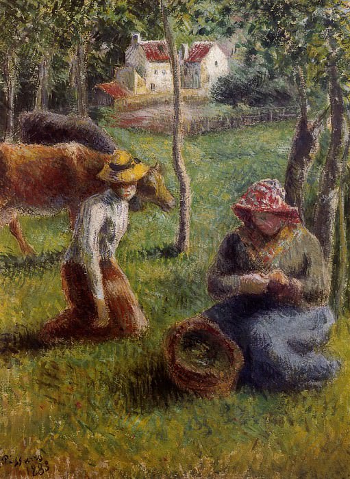 Пастушка (1883). Камиль Писсарро