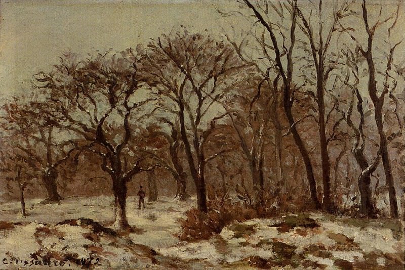 Chestnut Orchard in Winter. (1872). Camille Pissarro