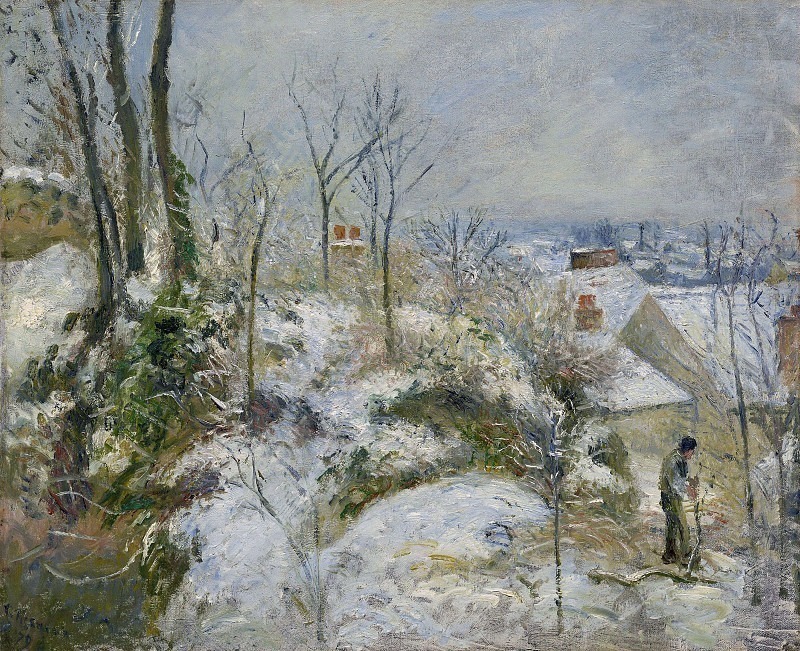 Rabbit Warren at Pontoise, Snow. Camille Pissarro