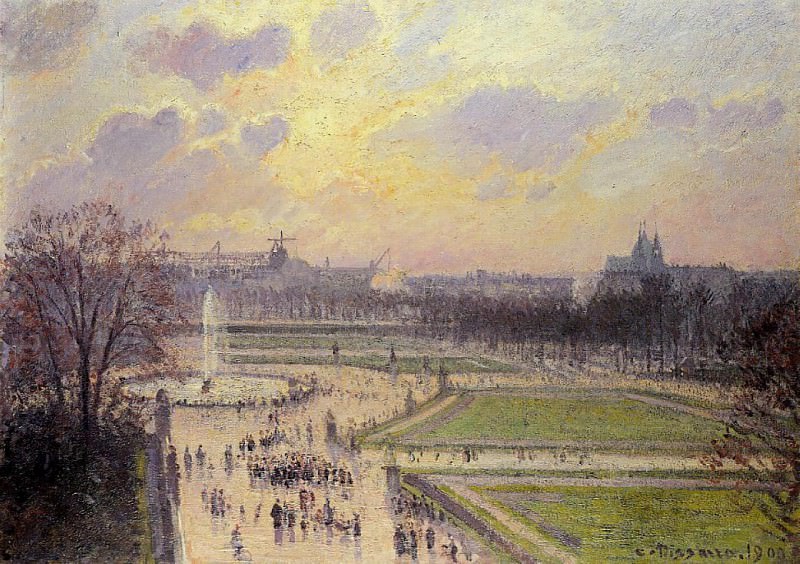 The Bassin des Tuileries - Afternoon. (1900). Camille Pissarro