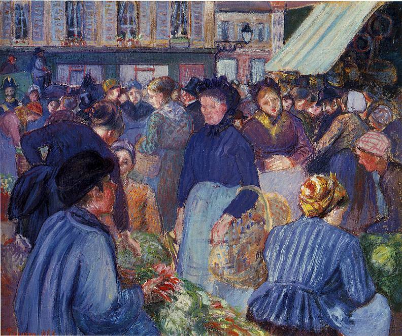 Рынок в Жизоре (1899). Камиль Писсарро