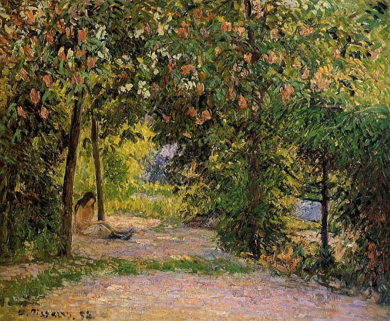 The Garden in Spring, Eragny. (1894). Camille Pissarro