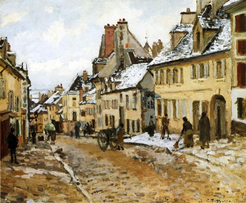 Понтуаз, дорога в Жизор зимой (1873). Камиль Писсарро