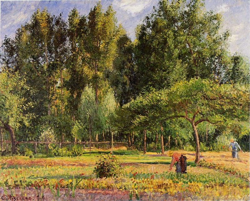 Poplars, Afternoon in Eragny. (1899). Camille Pissarro