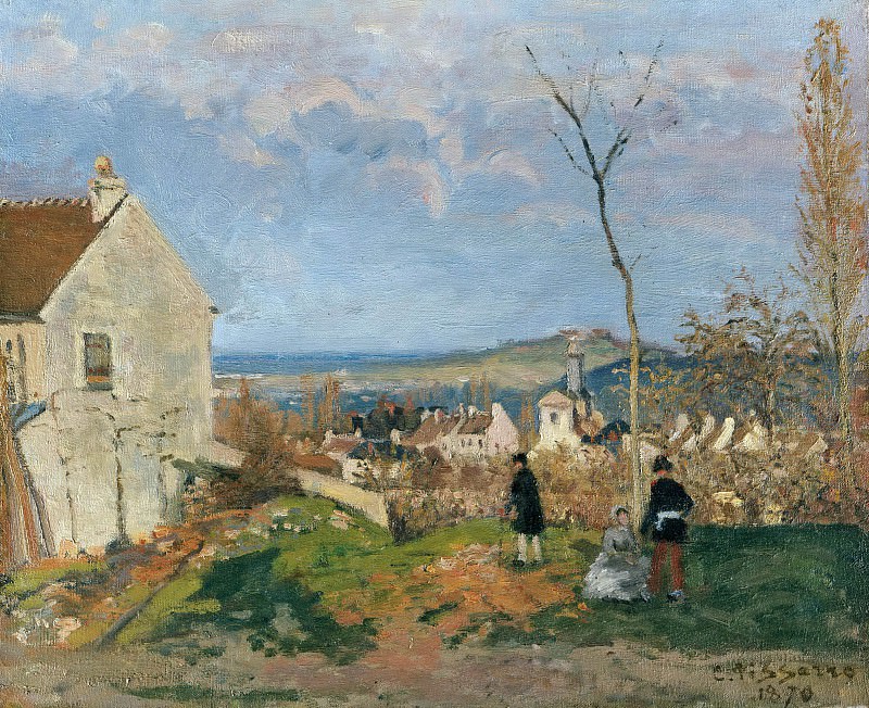 Louveciennes with Mont Valerien in the background. Camille Pissarro