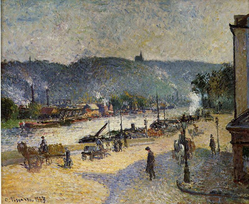 The Quays at Rouen. (1883). Camille Pissarro