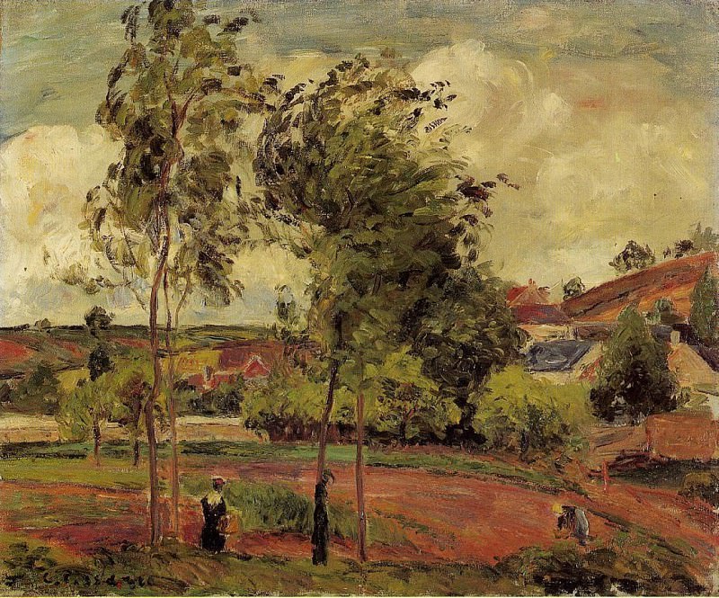 Strong Winds, Pontoise. (1877). Camille Pissarro