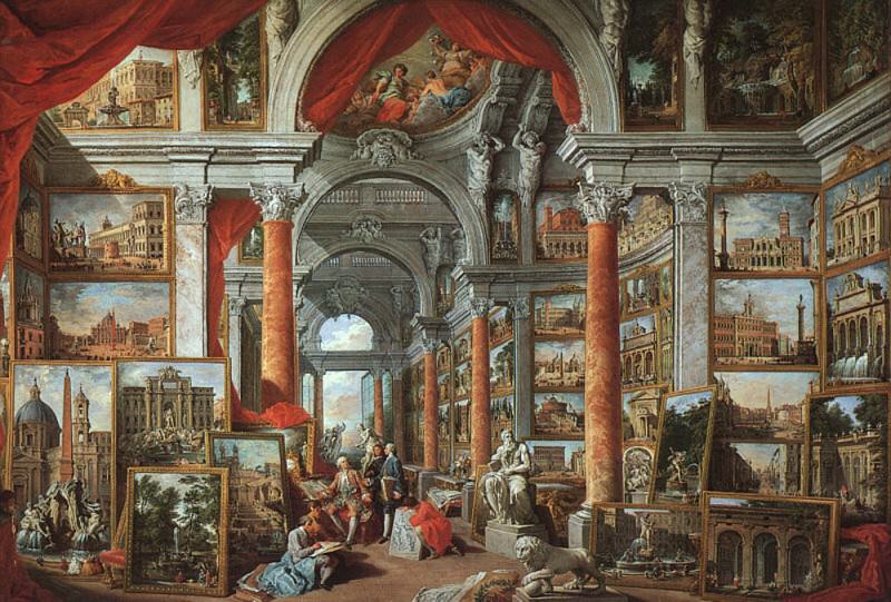 Picture Gallery With Views Of Modern Rome. Giovanni Paolo Pannini