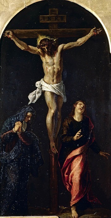 Crucifixion of Christ with the Madonna and Saint John the Evangelist. Palma il Giovane (Jacopo Negretti)
