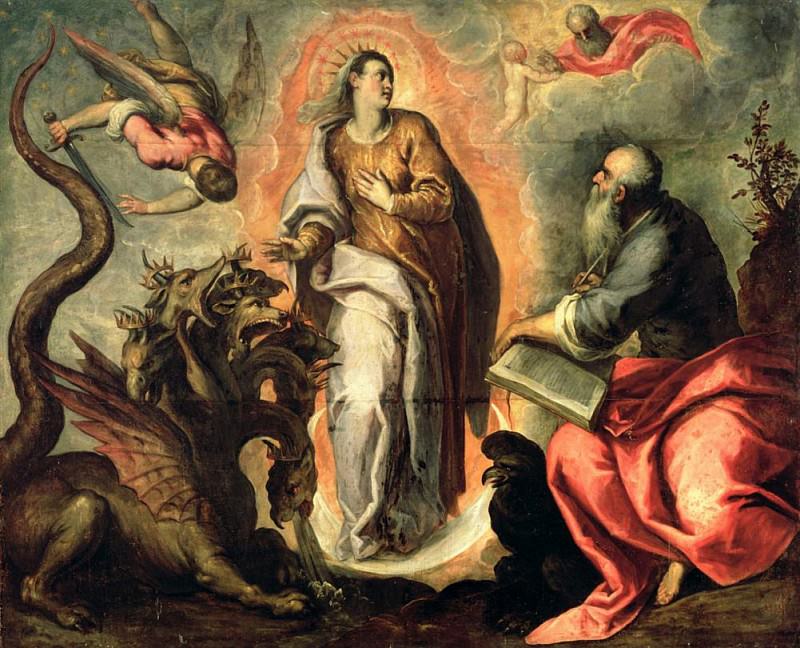 Woman fleeing the dragon, Palma il Giovane (Jacopo Negretti)