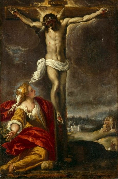 Crucifixion with Mary Magdalene, Palma il Giovane (Jacopo Negretti)