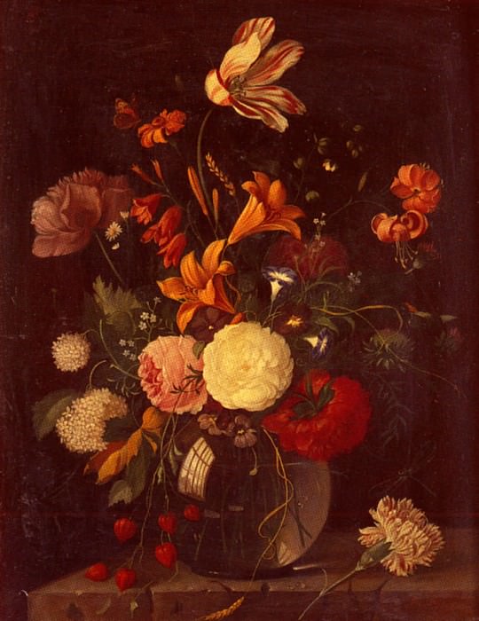 Натюрморт с цветами в хрустальной вазе. Франц Ксавье Пилер