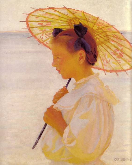 Девочка в солнечный день или Китайский зонт, 1908. Уильям Макгрегор Пэкстон