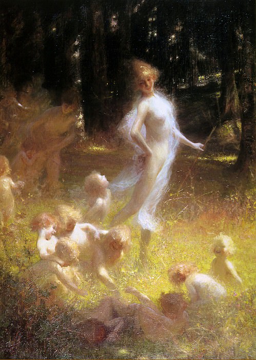 Fairy and spirits in the undergrowth. Georges Picard