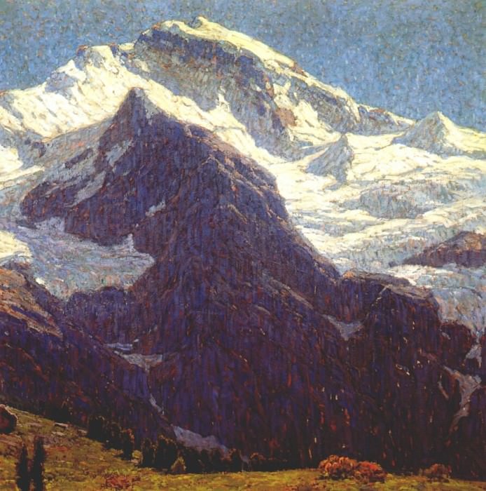 Горы со снежными вершинами (пик Юнгфрау, Швейцария). Эдгар Пейн