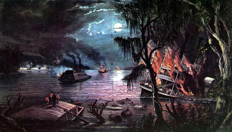 The Mississippi in Time of War 1350x76. Fanny Palmer