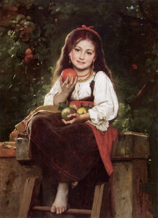 Сборщица яблок. Жан Леон Базиль Перро