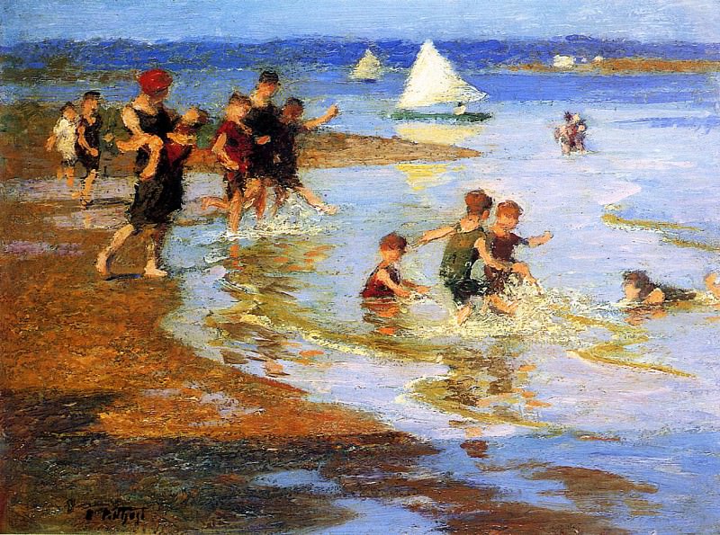 Children at Play on the Beach. Edward Henry Potthast