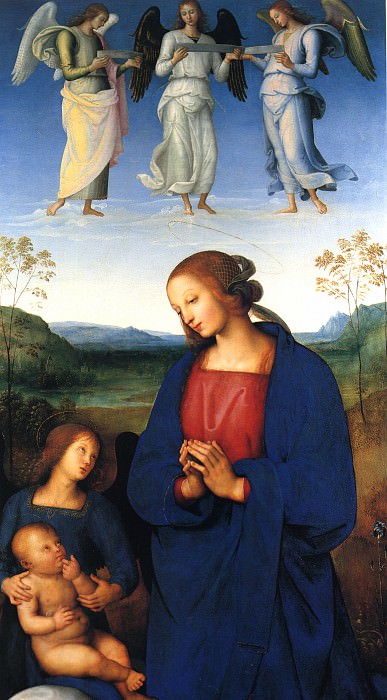 The Virgin and child with an angel. Pietro Perugino
