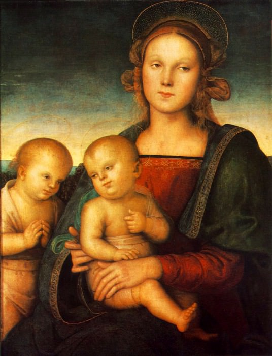 Madonna with Child and Little St John 1497. Pietro Perugino