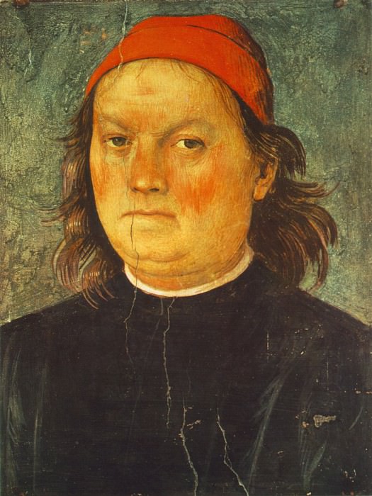 Автопортрет, написанный в Камбио, ок.1500. Пьетро Перуджино