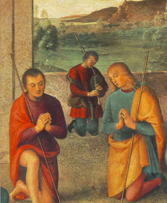 Поклонение Младенцу, фрагмент 1, 1498. Пьетро Перуджино