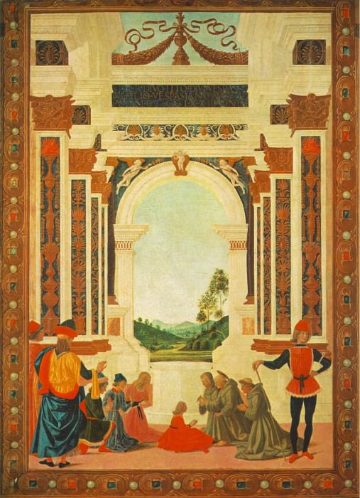 Чудеса Св. Бернардино Сиенского - Исцеление юноши, 1473. Пьетро Перуджино