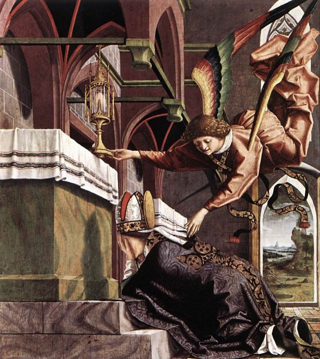 Алтарь Отцов церкви, фрагмент - Видение Св. Сигисберта. Михаэль Пахер