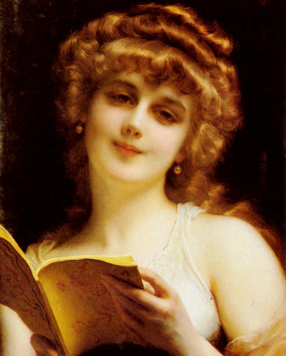 A Blonde Beauty Holding A Book. Etienne Adolphe Piot